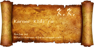 Karner Klára névjegykártya