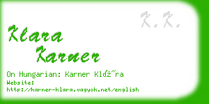 klara karner business card